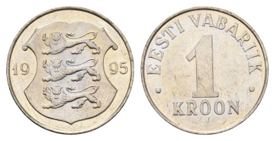 Эстония 1 крона 1995 KM 28 медно-никель aUNC 4688-632