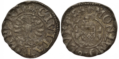 Любек зехлинг (6 пфеннигов) 1624 Behrens 443 серебро 1519-1531