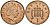 Великобритания 1 пенни 2004 Елизавета II (1952-2022) KM 986, Spink 4710 (B5) сталь плакированная медью 4176-642