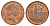 Гибралтар 2 пенса 1988 KM 21 бронза UNC 4666-254