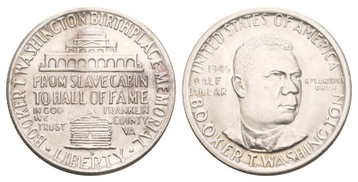 США 1/2 доллара (50 центов) 1946 S, Букер Талиафер Вашингтон KM 198 серебро 413-6542