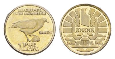 Французская Полинезия (Иль Гамбье) 1 poe rava 2015 латунь BU 4644-1021