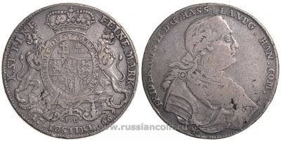 Гессен 1 талер 1766 FU KM 484, Dav 2301 серебро 00-809-06