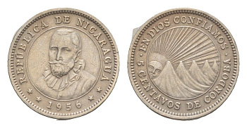 Никарагуа 5 сентаво 1956 KM 24.1 медно-никель 4640-949