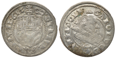 Силезия, Мюнстерберг, Олесница грошен (3 крейцера) 1612 Карл II серебро 413-1013