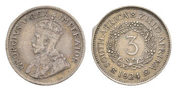 ЮАР 3 пенса 1924 Георг V (1910-1936) KM 15A серебро 1518-1212