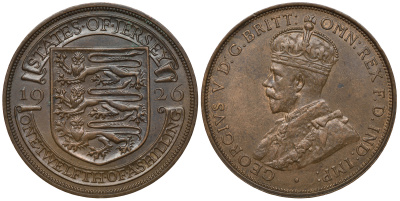 Джерси 1/12 шиллинга 1926 Георг V (1910-1936) KM 14 бронза aUNC 650-312