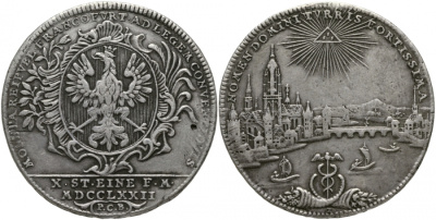 Франкфурт 1 талер 1772 PCB городской вид KM 251, Dav. 2226 серебро 00-000-00