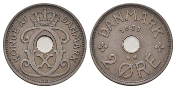 Дания 2 эре 1931 N, Кристиан X (1912-1947) KM 827 бронза 4701-768