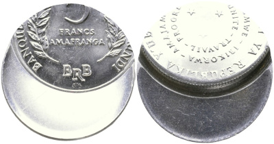 Бурунди 5 франков 1971 брак чекана KM 16 алюминий 1520-544