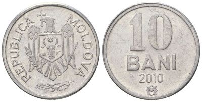 Молдавия 10 бань (бани) 2010 KM 7 алюминий UNC 4621-353