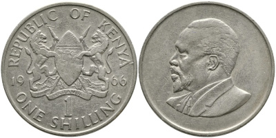 Кения 1 шиллинг 1966 Джомо Кениата KM 5 медно-никель 4529-953