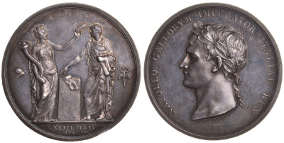Франция медаль 1805 на коронацию Наполеона королем Италии 42,00 мм, 43,75 гр. Slg. Julius 1382 серебро UNC 00-00
