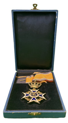 Нидерланды орден крест командующего, оранжевый Нассау (ORANIAN-NASSAU), серебро, позолота, в оригинальной коробке 4-3-5-04