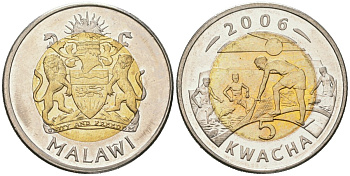 Малави 5 квач 2006 KM 57 биметалл aUNC 4574-1115