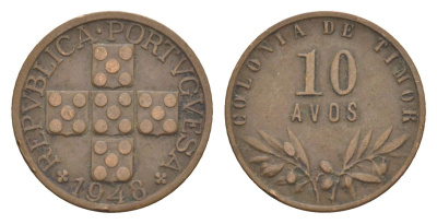 Португальский Тимор 10 аво 1948 KM 5 бронза 3711-1223