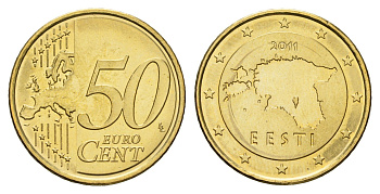 Эстония 50 евроцентов 2011 KM 66 нордик UNC 4654-1211