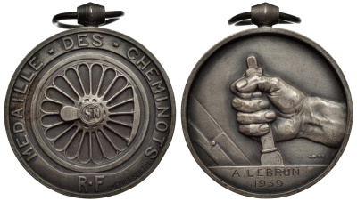 Франция медаль 1939 медаль лучшему железнодорожнику 4578-613