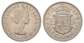 Великобритания 1/2 кроны 1962 Елизавета II (1952-2022) KM 907, Spink 4145 медно-никель aUNC 4667-641