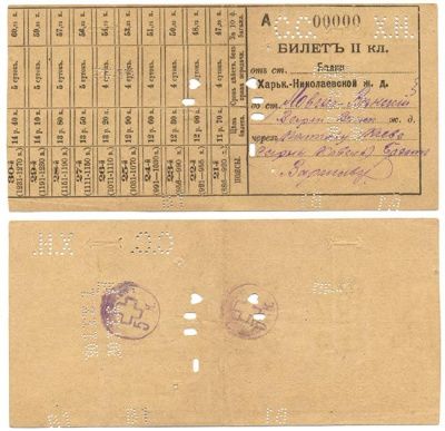 ВАРШАВСКО-ВЕНСКАЯ ЖЕЛЕЗНАЯ ДОРОГА ЖЕЛЕЗНОДОРОЖНЫЙ БИЛЕТ 2-ГО КЛАССА ОТ СТАНЦИИ БАЛКИ ХАРЬКОВСКО-НИКОЛАЕВСКОЙ Ж.Д. бумага 439-57-3