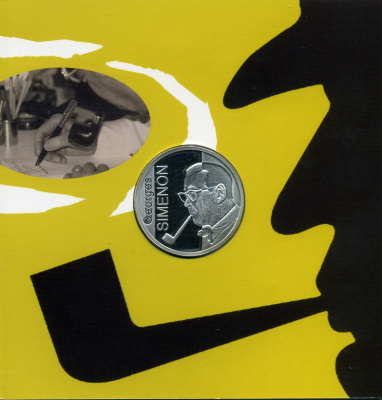 Бельгия 10 евро 2003 100 лет со дня рождения Жоржа Сименона, буклет KM 235 серебро PROOF 7-5-4-01