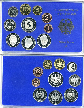 ФРГ государственный набор из 10 монет 2000 A    PROOF  3-5-3-56
