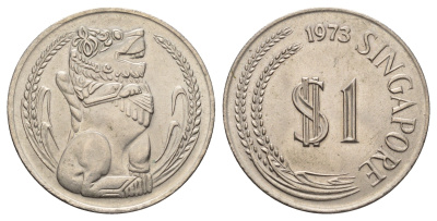 Сингапур 1 доллар 1973 KM 6 медно-никель UNC 4680-916