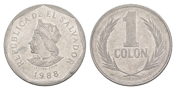 Сальвадор 1 колон 1988 KM 156 нержавеющая сталь 4163-122