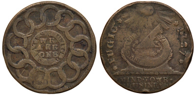 США 1 цент 1787 New Haven KM EA 31.2 серебро 10-002-34