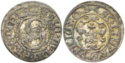 Рига 1 шиллинг (шеляг) 1620 Сигизмунд III (1587-1632), вес 0,71 гр. KM 5 серебро 1517-213