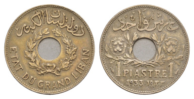 Ливан 1 пиастр 1933 KM 3 медно-никель 4657-715