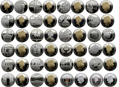 Страны Британского содружества красочный набор из 24 монет 2002 золотой юбилей правления королевы Елизаветы серебро PROOF 00-00