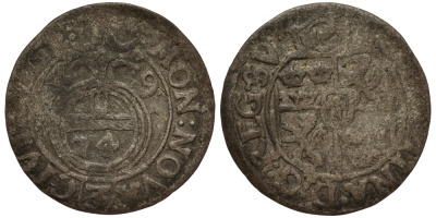 Ливония 1/24 талера (полторак) 1649 королева Кристина (1632-1654), Шведская оккупация, вес 0,98 гр. KM 31 серебро 1516-1321