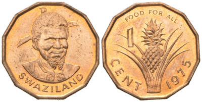 Свазиленд 1 цент 1975 FAO, продовольственная программа, Собуза II KM 21 бронза UNC 4611-569