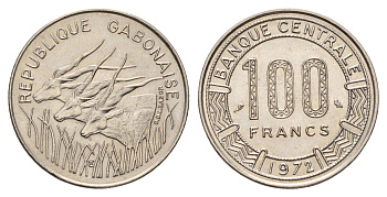 Габон 100 франков 1972 KM 12 никель UNC 270-1514