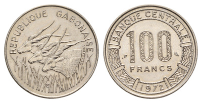Габон 100 франков 1972 KM 12 никель UNC 270-1514