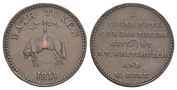 Великобритания, Бат 1 пенни 1811 Сэмюэл Т. Уитчерч и Уильям Withers 19 медь 3711-511