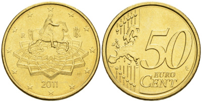Италия 50 евроцентов 2011 KM 215 нордик UNC 4148-642