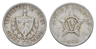 Куба 5 сентаво 1968 KM 34 алюминий 4664-728