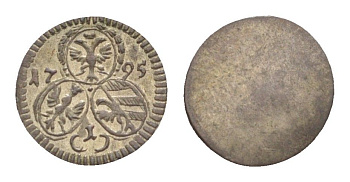 Нюрнберг 1 пфенниг 1795 KM 377 серебро UNC 1529-615