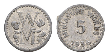 США игровой жетон в 25 центов 1936 диаметр 13 мм, вес 0,3 гр алюминий 4651-1242