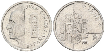 Испания 1 песета 1998 Хуан Карлос I (1975 - 2014) KM 832 алюминий 4154-521