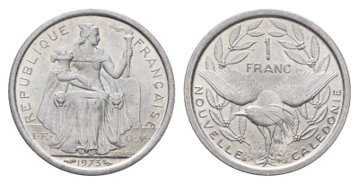 Новая Каледония 1 франк 1973 KM 10 алюминий UNC 181-843