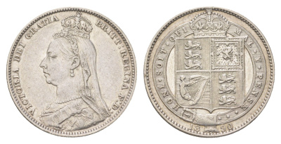 Великобритания 1 шиллинг 1890 Виктория (1837-1901) KM 774, Spink 3927 серебро 3896-1041