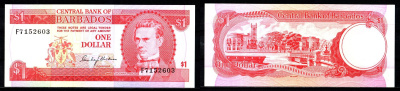 Барбадос 1 доллар ND (1973) Pick 29 бумага UNC (пресс) 8608-26-1-1