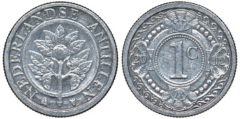 Нидерландские Антилы 1 цент 2012 Беатрикс (1980-2013) KM 32 алюминий UNC 51-747