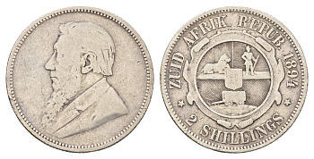 ЮАР 2 шиллинга 1894 KM 6 серебро 1531-1414