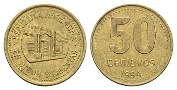 Аргентина 50 сентаво 1994 KM 111 алюминиевая бронза 4663-622