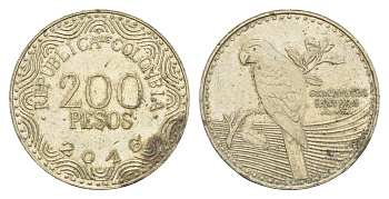 Колумбия 200 песо 2016 KM 297 медь цинк никель 4664-512