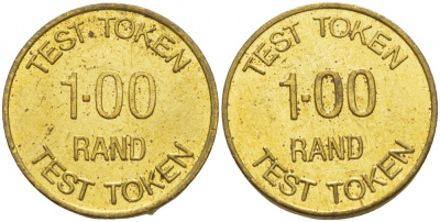 ЮАР ЖЕТОН ИГРОВОЙ ND TEST TOKEN 100 RAND желтый металл 4532-1115